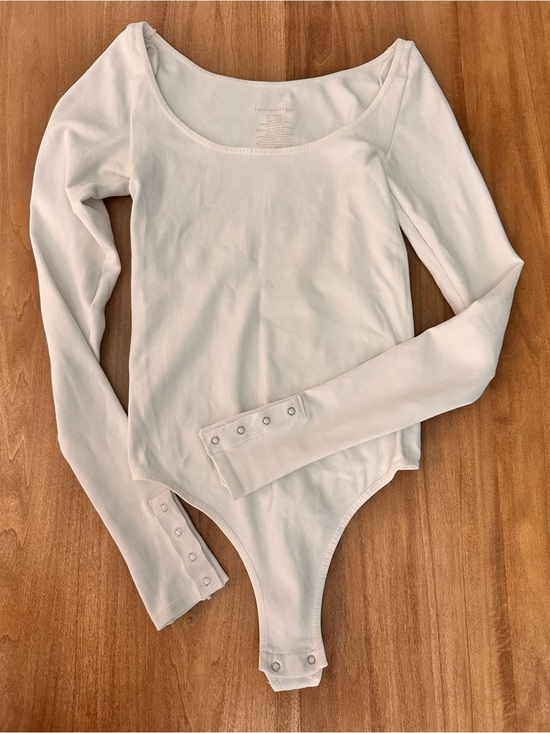 Intimately By Free People Tops - Intimately by Free People White Long Sleeve Snap Bodysuit